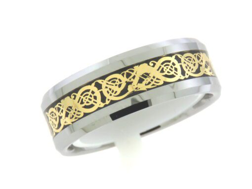 Men's 8mm Comfort Fit Tungsten and Inlay Band