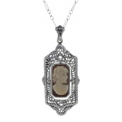Cameo and Onyx Flip Necklace