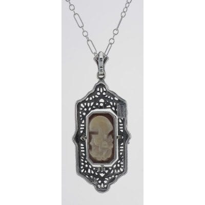 Cameo and Onyx Flip Necklace
