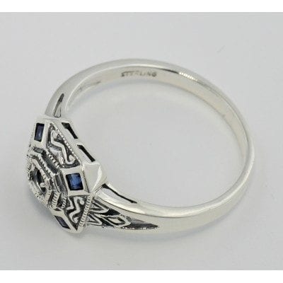 Sapphire Filigree Ring