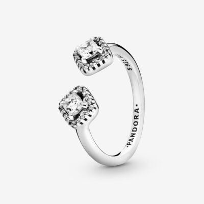 Open Square Sparkle Ring