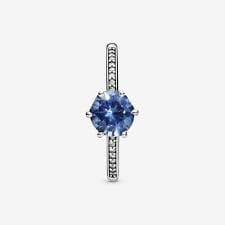Blue Sparkling Crown Ring