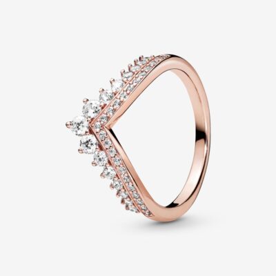 Rose Sparkling Wishbone Ring