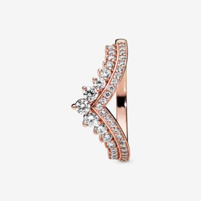 Rose Sparkling Wishbone Ring