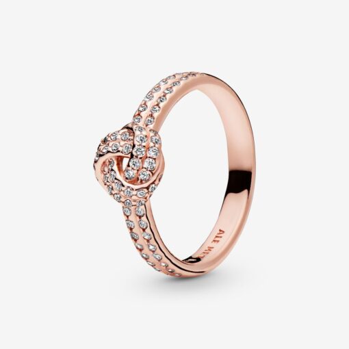 Rose Gold Sparkling Love Knot Ring