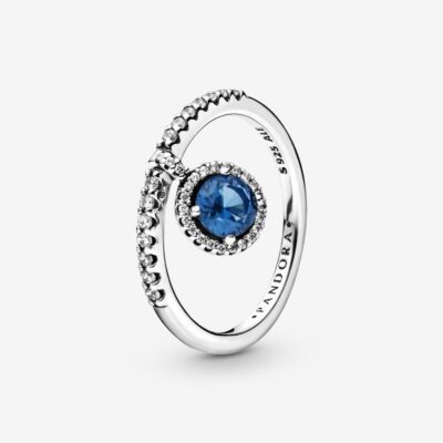 Dangle Blue Round Sparkle Ring
