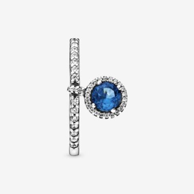 Dangle Blue Round Sparkle Ring