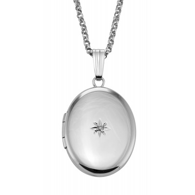 Oval Locket with Diamond