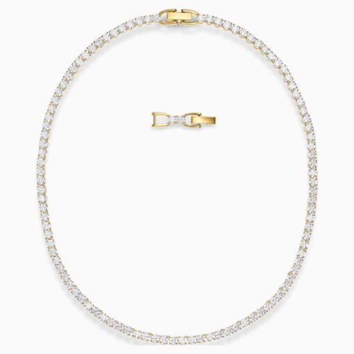 tennis-deluxe-necklace--white--gold-tone-plated-swarovski-5511545