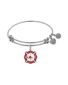 White Fire Fighter Bangle Bracelet