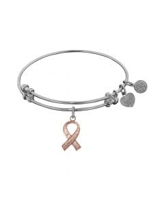 Breat Cancer Ribbon Bangle Bracelet