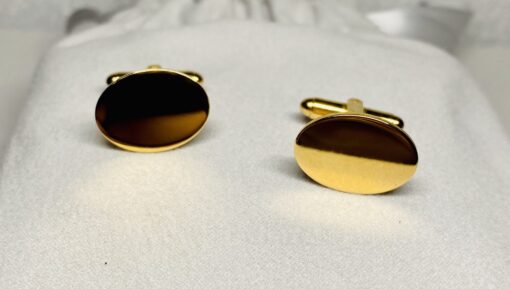 Oval Gold Plated Cuff Links