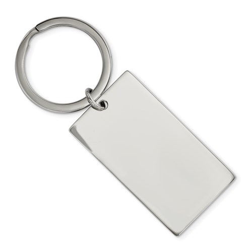 Stainless Steel Rectangle Reversible Key Chain