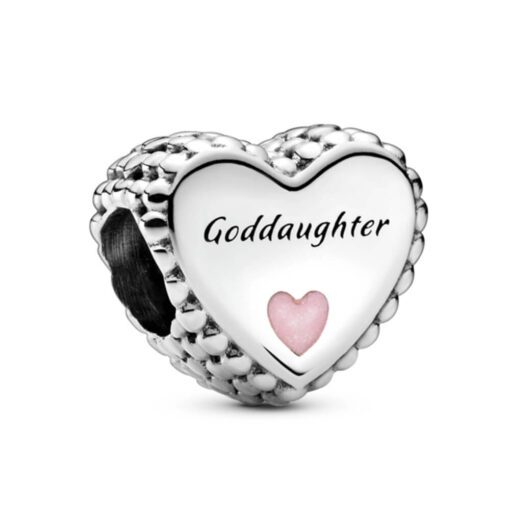 Goddaughter Heart, Pink Enamel