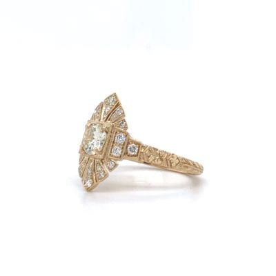 Antique Style Yellow Gold Diamond Ring