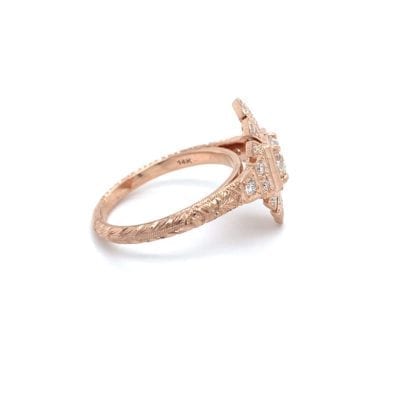 Antique Style Rose Gold Diamond Ring