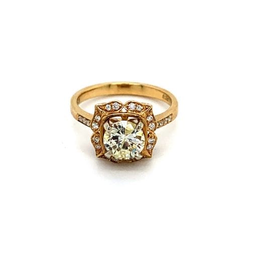 Flower Design Diamond Engagement Ring