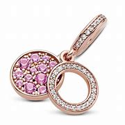 789186C02 Sparkling Pink Disc, Synthetic Pink Sapphire & Clear CZ