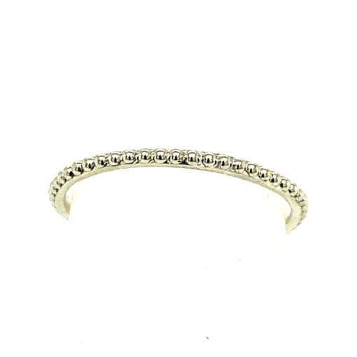 White Gold Beaded Stackable Band