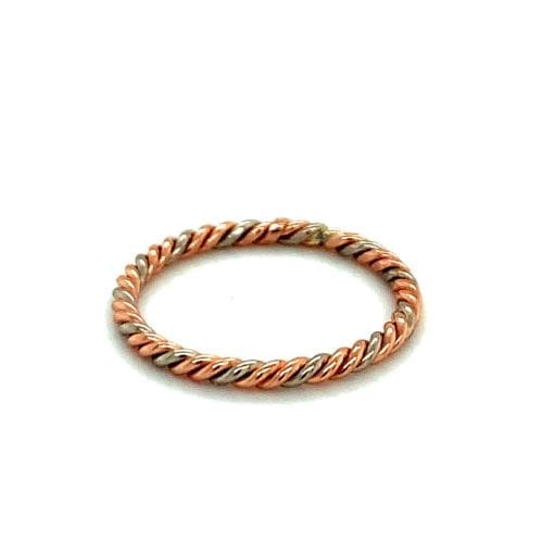 White and rose gold band