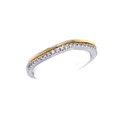 Two-Tone Diamond Anniversary Band with Curve