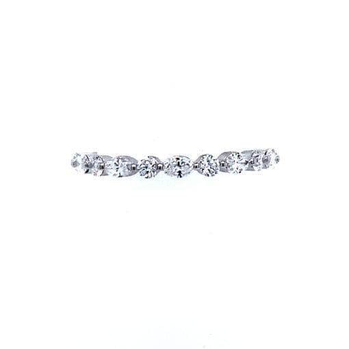 Oval and Round Diamond Stackable Band