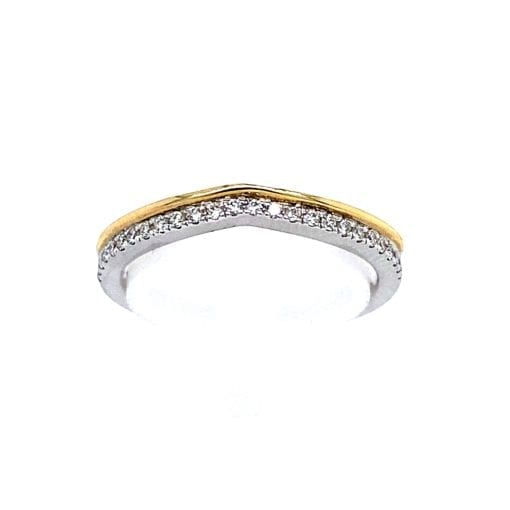 Two-Tone Diamond Anniversary Band with Curve