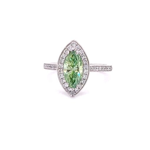 Green Marquise Cut Diamond Ring