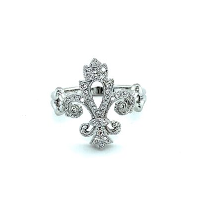 Fleur De Lis Diamond Ring