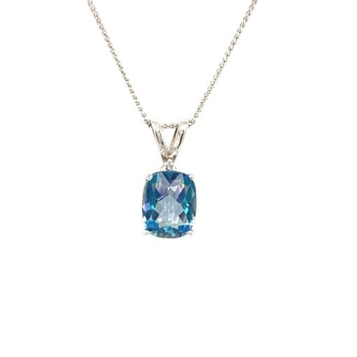 Diamond and Peacock Topaz Pendant