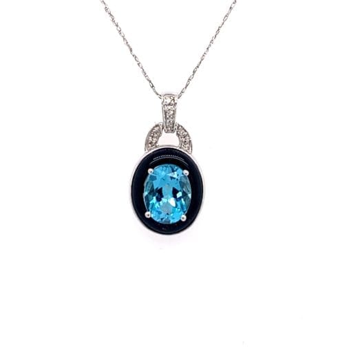 Blue Topaz with Sapphire Pendant