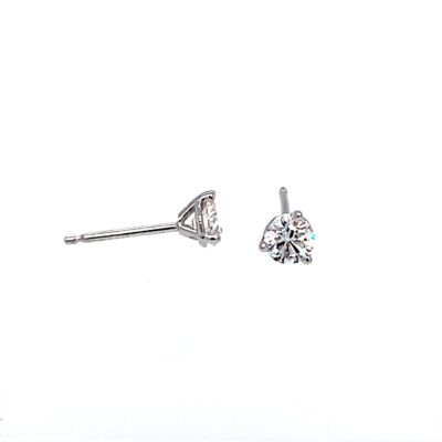 Lab Grown Round Diamond Stud Earrings