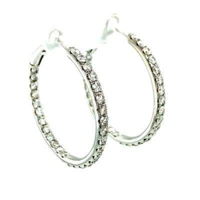 Diamond Hoop Inside/Out Earrings