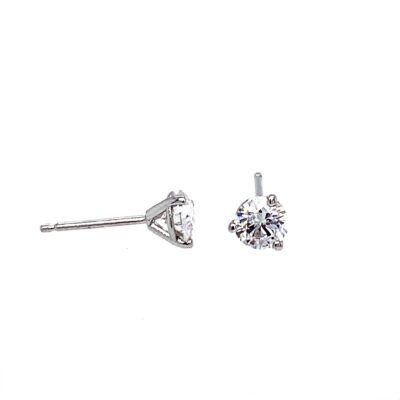 Lab Grown Round Diamond Stud Earrings