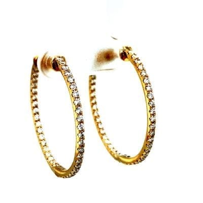 Hoops Earrings with Inside/out Diamonds