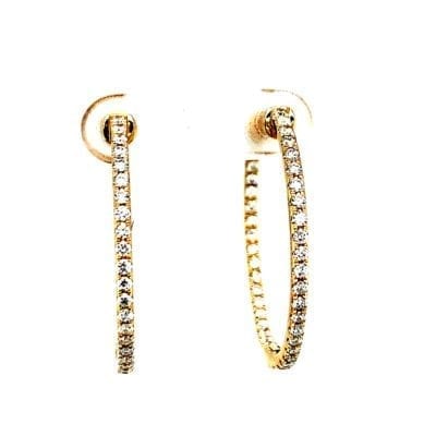 Hoops Earrings with Inside/out Diamonds