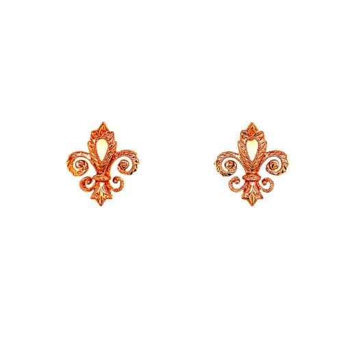 Fleur~De~Lis Rose Gold Earrings