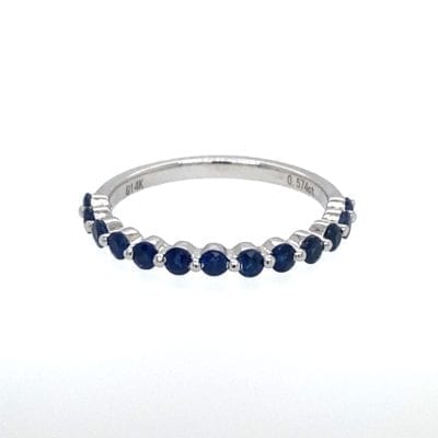 Round Sapphire Stackable Anniversary Band