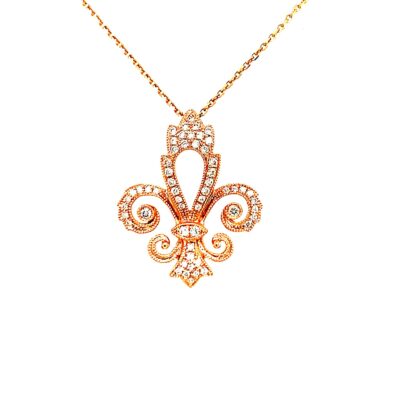 Fleur De Lis Diamond Pendant(Medium)