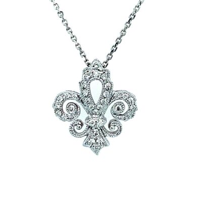 Fleur De Lis All Diamond Pendant (XSmall)