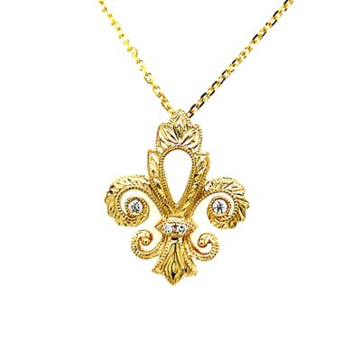 Fleur De Lis Diamond Pendant