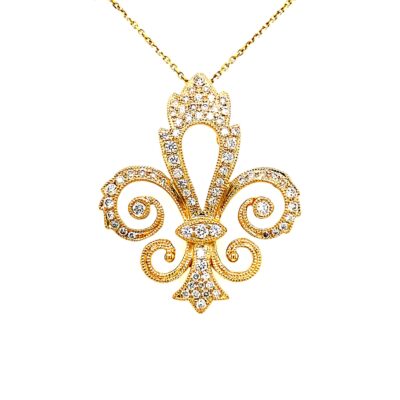 Fleur De Lis Diamond Pendant
