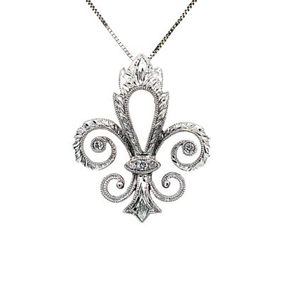 Fleur De Lis Diamond Pendant