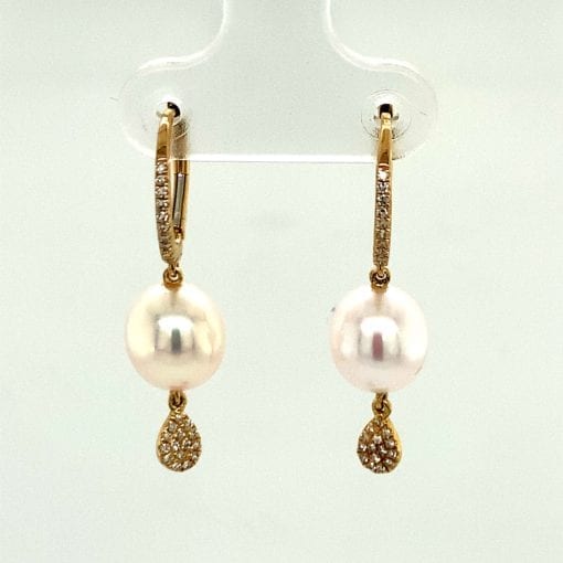 Pearls with Diamond Earrings
