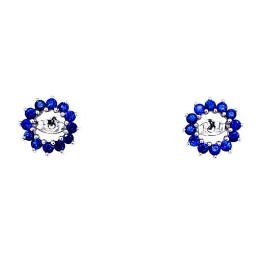 Round Sapphire Earring Jackets for Studs