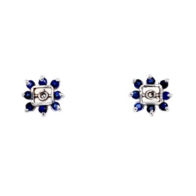 Round Sapphire Earring Jackets for Studs