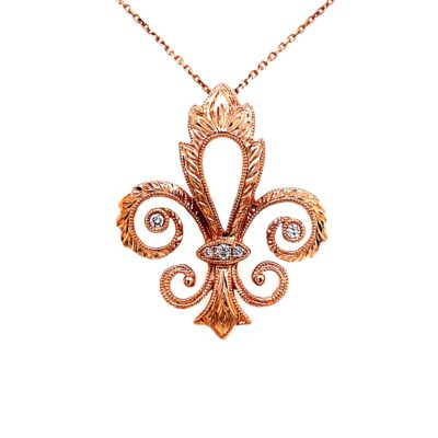 Fleur De Lis Diamond Pendant