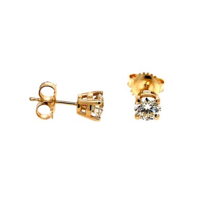 Lab Grown Round Diamond Stud Earrings