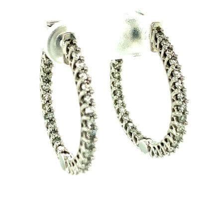 Diamond Hoops Inside and Out Earrings
