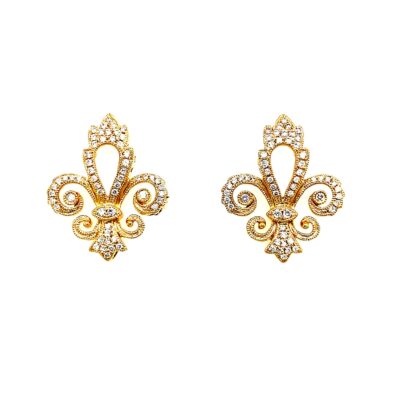 Fleur De Lis Diamond Earrings
